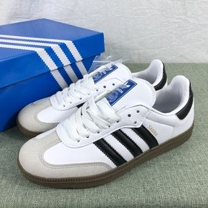 Adidas Samba OG Leather Retro Sneakers White Black